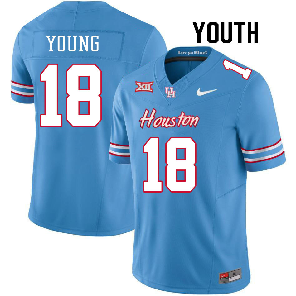 Youth #18 Koby Young Houston Cougars College Football Jerseys Stitched-Oilers